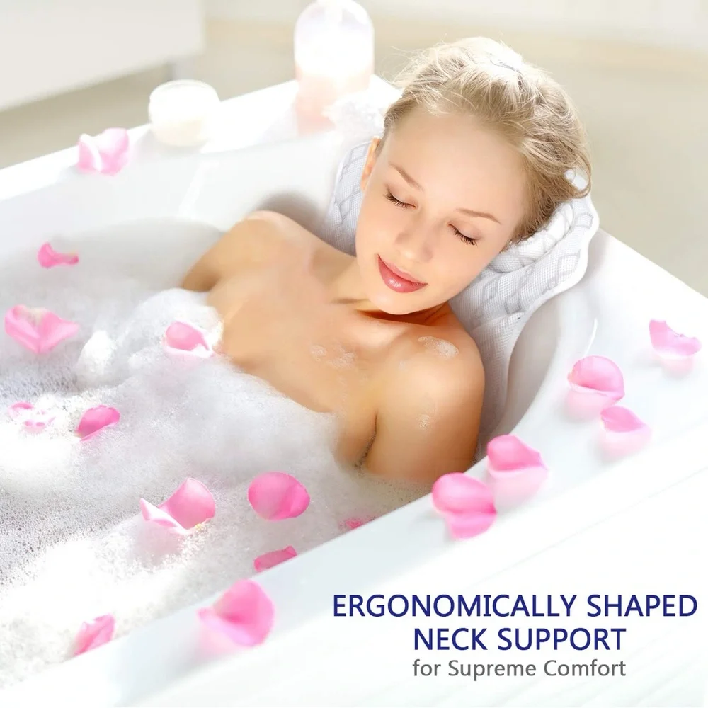 Bath Pillow Bath Tub Cushion for Head Neck Shoulder 3D